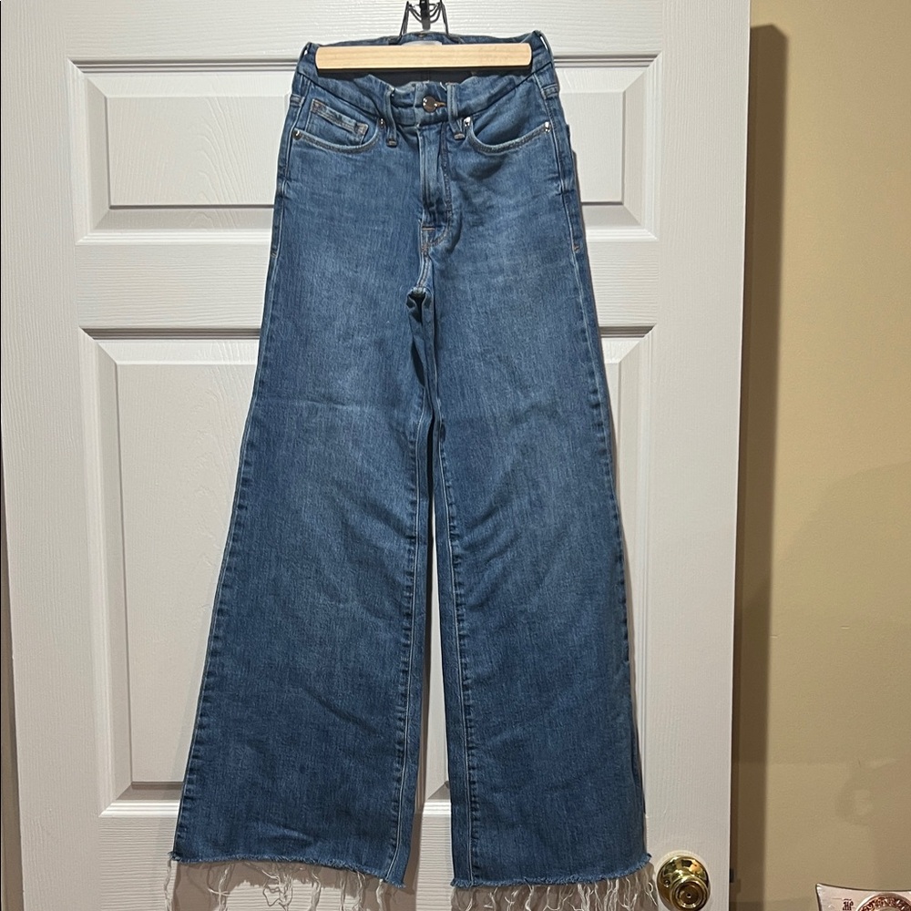 Good American Women's Blue  size 00/24 Wide-Leg Jeans